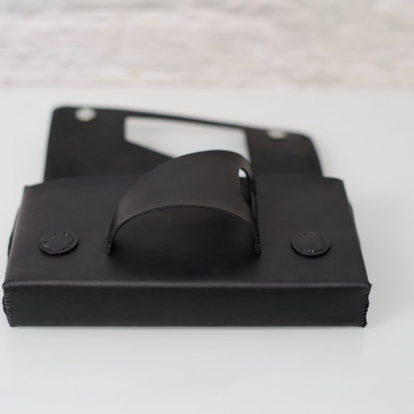 The Clutch in Satin Black Leather - glove clutch, handcrafted, stunning! - Picture 12 of 16